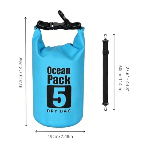 Nagsxiw Dry Bag 5L, Waterproof Bag with Adjustable Shoulder Strap for Drifting, Boating, Kayaking, Swimming, Rafting, Camping — view 2