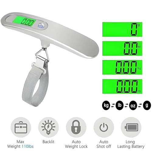 Travel Luggage Scale with Hanging Strap | 110lb/50kg Digital Weight Scale for Bags & Suitcases | Accurate, Lightweight & Easy to Use — view 2