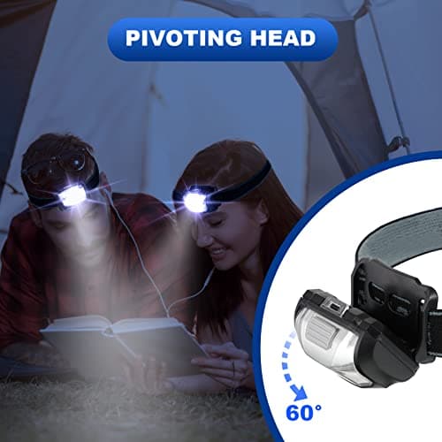 Macarrie 30 Pack LED Headlamps Bulk, Ipx4 Waterproof 3 Modes, Black — view 5