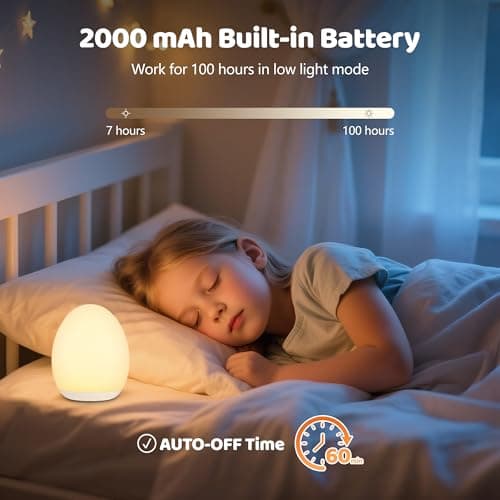 MediAcous Baby Night Light, 7 Colors & Dimming, Rechargeable — view 5