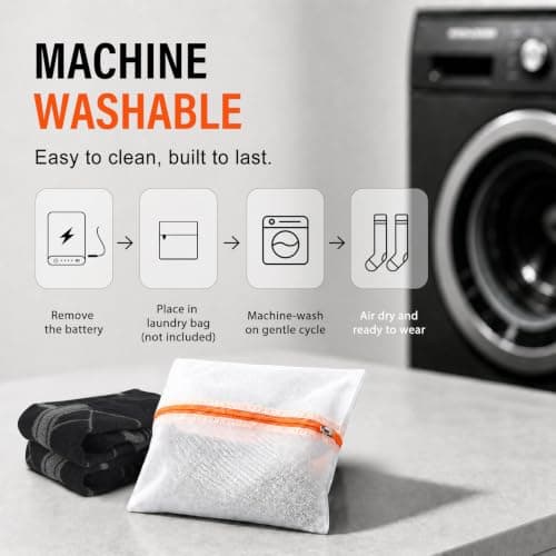 MRAWARM Rechargeable Heated Socks for Men Women (Black/Grey) — view 6