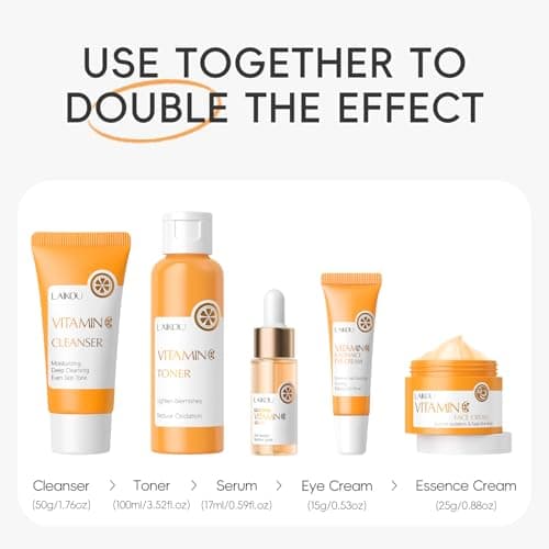 LAIKOU Vitamin C Skincare Set for Radiance & Anti-Aging, 5Pcs Travel-Size — view 4