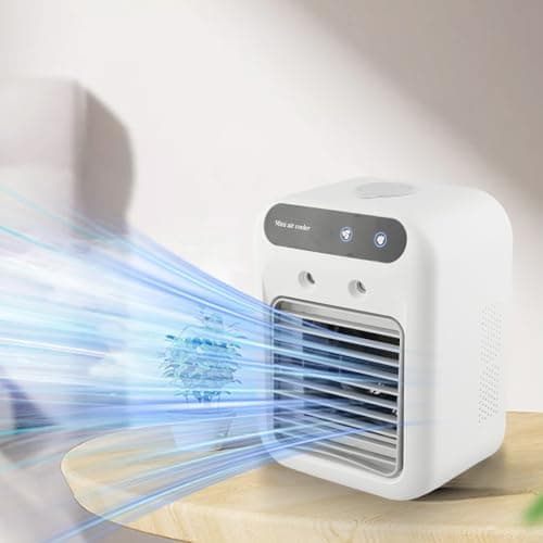 Feeshoppher Portable Air Conditioners Personal USB Rechargeable Cooler Fans with 1800mAh 2 Speeds 2 Mist Modes Quiet Operation Cooling Fan for Car Office Travel Home Use — view 6