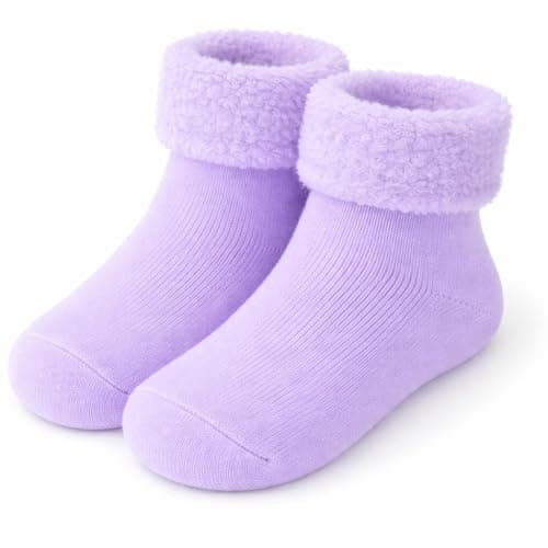 reshmena® 1 Womens Bed Socks Warm Super Soft Thermal Socks in Pastel Colours Fluffy women Socks Fleece Lining Socks (UK 4-7) Purple