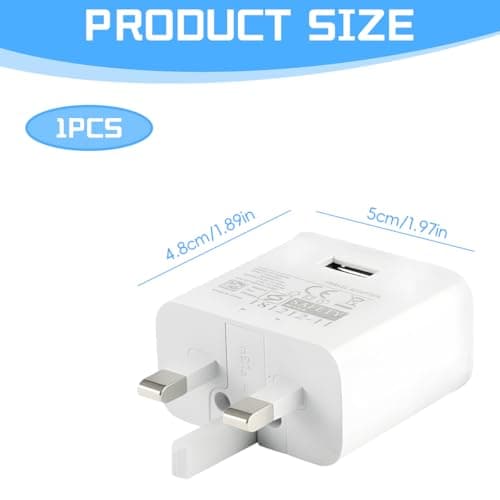 UK 3-Pin USB Wall Charger 5V 2A Fast Adapter for Phones and Tablets — view 2