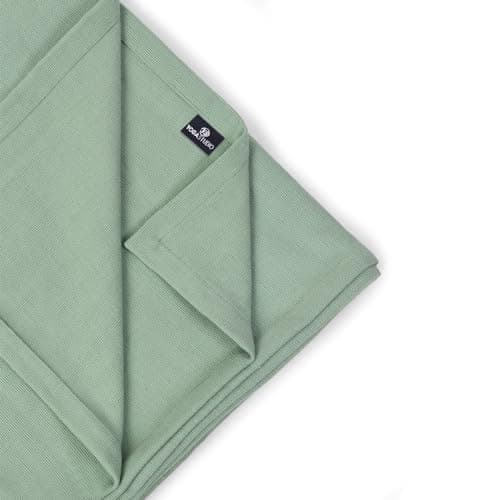 Yoga Studio Organic Cotton Yoga Blanket – 142 x 205cm Meditation Blanket, GOTS Certified, Compact, Easy-To-Carry. Yoga Essentials (Sage Green) — view 2