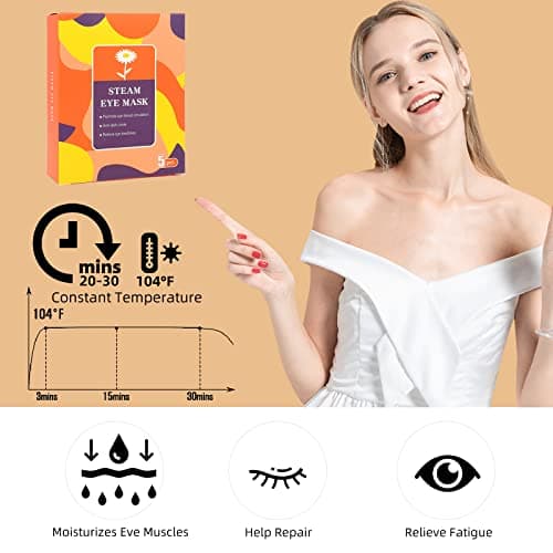 5 Packs Steam Eye Mask Warming Eye Mask Self Heating Eye Mask — view 4
