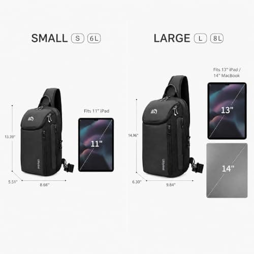 UMydeal Sling Bag Mens Crossbody Bag RFID Anti Theft Travel Shoulder Bag — view 2
