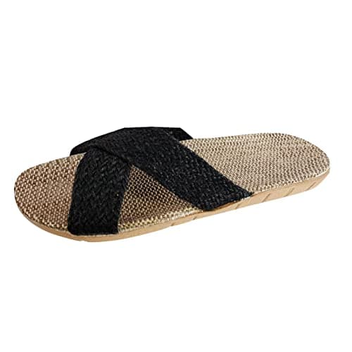 Women's Bohemian Rhinestone Flat Flip Flop Sandals with Foldable Design for Summer Casual Wear, Comfortable Slip-On Slippers for Beach and Daily Use (Black, 10)
