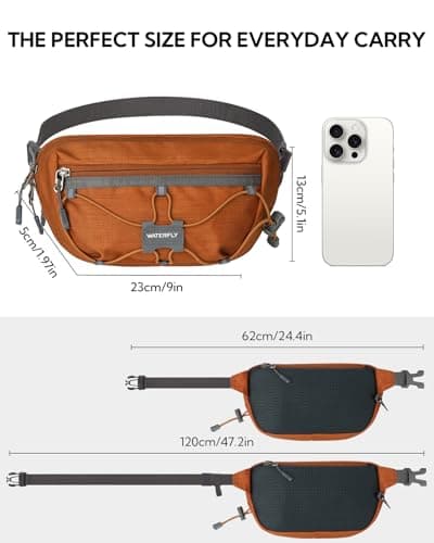 Waterfly Bum Bag Fanny Pack Waist Packs with RFID Blocking Brown — view 3