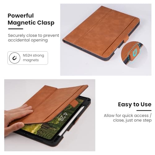 AsileCuir Case for iPad A16 (11th Gen)/iPad 10th Generation, Brown — view 6