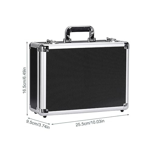 Aluminum Suitcase Storage Box | Metal Luggage Organizer | Aluminum Travel Case, Square Storage Organizer For Watches, Cosmetics, Multipurpose Tool Box For Computer Accessories, Jewelry — view 2