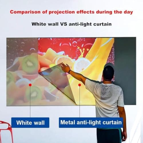 4k Metal Lightproof Foldable Portable Movie Screen, 16:9 HD Anti Light Projector Screen,160°Wide Viewing Angle,for Home Theater,Office,Classroom & Outdoor Use,Easy Install (Gray, 120 inches) — view 3