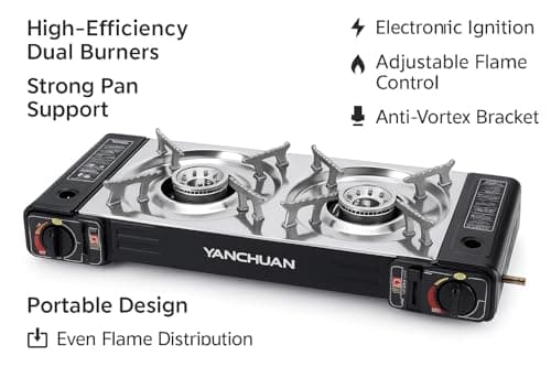 Greenfields 2-Burner Stove - Portable Gas Range, Aluminium, LPG, 3.5kW, Camping Stove — view 2