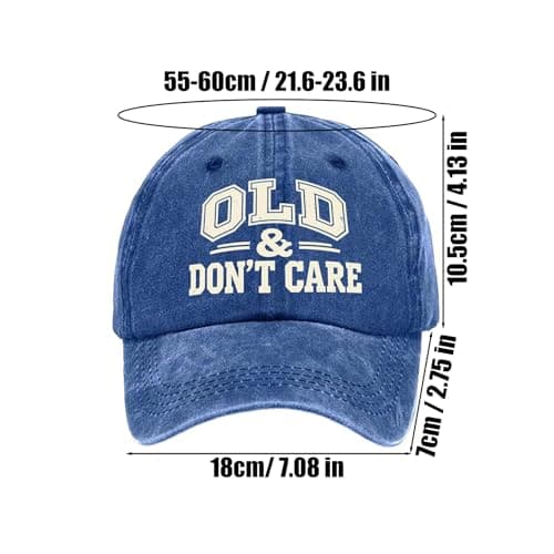 Baseball Hat Adjustable Old Dont Care Sunshade Sapphire — view 5