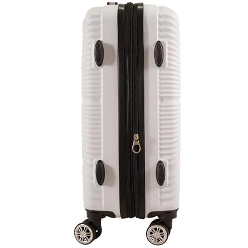 53X38X22CM Cabin Suitcase 4 Wheel Hardshell Expandable Luggage Case Hand Carry On ABS (T-HC-CABIN-2029) (White) — view 5