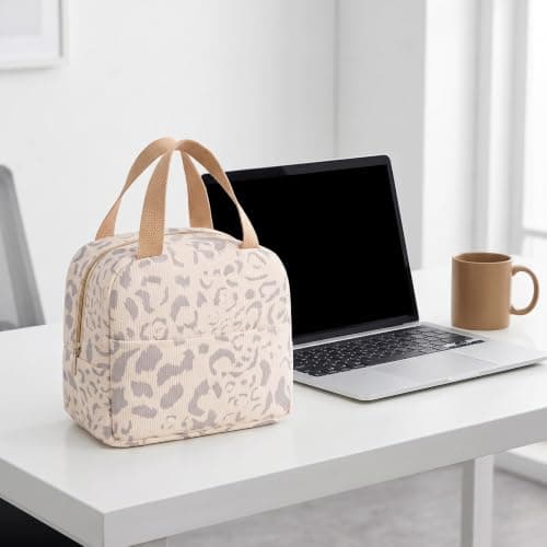 Merzio Insulated Lunch Bag for Women Men, Large Capacity Leakproof Cooler Tote Bag, Reusable Thermal Lunch Box with Multi-Pockets for Work, Office, Picnic, Beach, Travel（Beige） — view 4