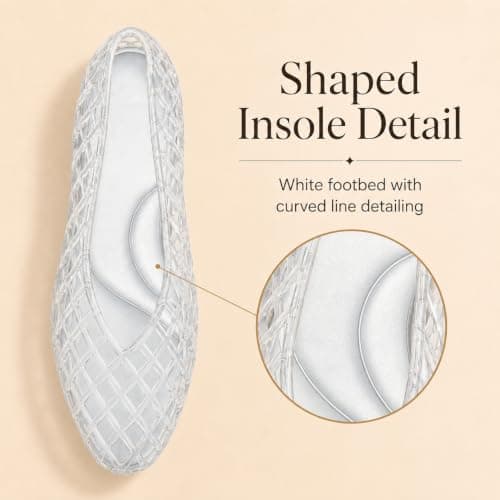 Jelly Shoes for Women PVC Jelly Flats Slip On Mesh Lattice Sandals Clear — view 5