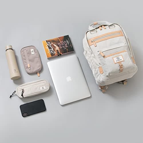 SEVENTEEN LONDON – Modern Urban Unisex Cream 'Wimbledon' Backpack in a Classic Slim Simple Design – Fits Laptop up to 13” — view 3