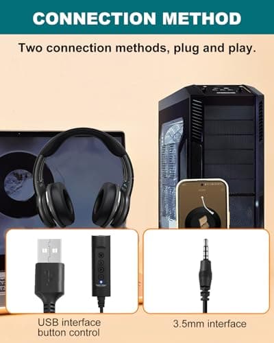 3.5mm to USB Headset Adapter Cable for PC Laptop, 1.5M Headphones Cable — view 4