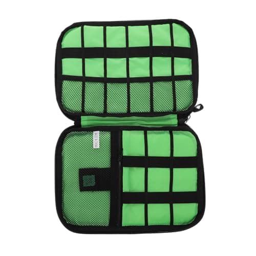 OUNONA Cable Organizer Bag Waterproof Black 600d Oxford Cloth Compact