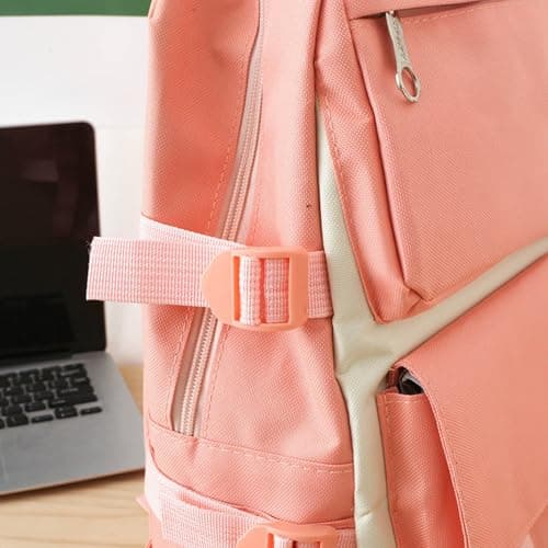 Generisch Large Capacity Backpack for Women Students Outdoor Travel Bookbag Four Piece Set Durable (One Size) — view 3