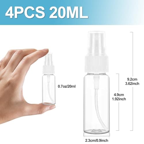 Redamancy 4 Pieces 20 ml Empty Spray Bottle Transparent Plastic Portable Refillable Liquid Travel Cosmetic — view 2