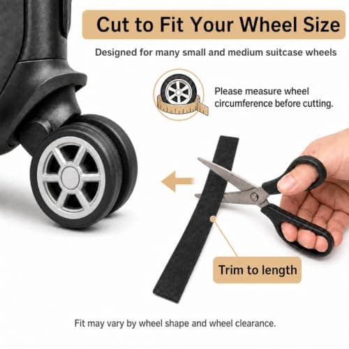 Wjelet 8 Pcs Suitcase Wheel Protectors, Silicone Suitcase Wheel Covers, Silent Luggage Wheels Protector Covers Black — view 3