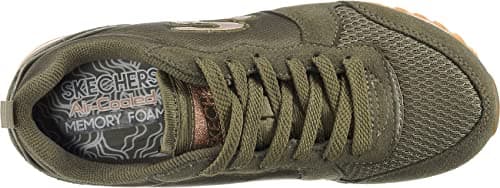 Skechers Women's Og 85 Gold'n Gurl Trainers, Olive Suede Nylon Mesh Rose Gold Trim, 7 UK — view 6