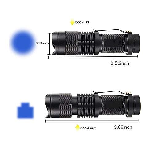 WESLITE Blue Light Torch, Blue Beam LED Flashlight, 3 Modes Zoomable, Clip, 150m Range, Fishing, Hunting — view 4