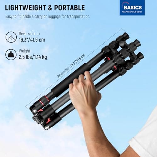NEEWER BASICS Carbon Fiber Travel Tripod Monopod, 64" Compact, TP17B — view 2