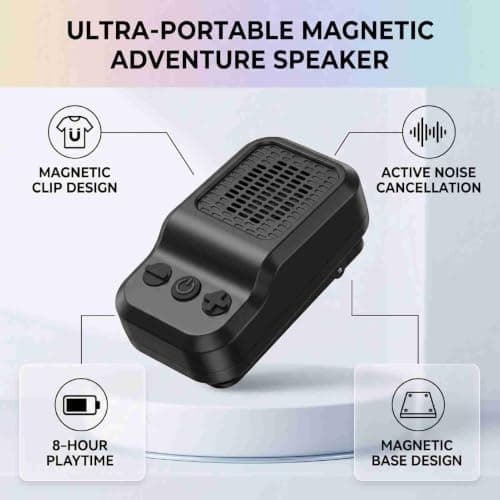 Dpofirs Clip On Bluetooth Speaker, Magnetic Portable Speaker for Hiking Camping Travel — view 5