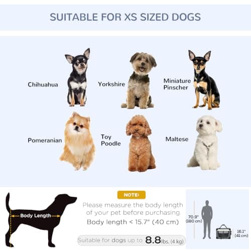 PawHut 60cm Foldable Pet Carrier for Miniature Dogs Cat Carrier Grey — view 5