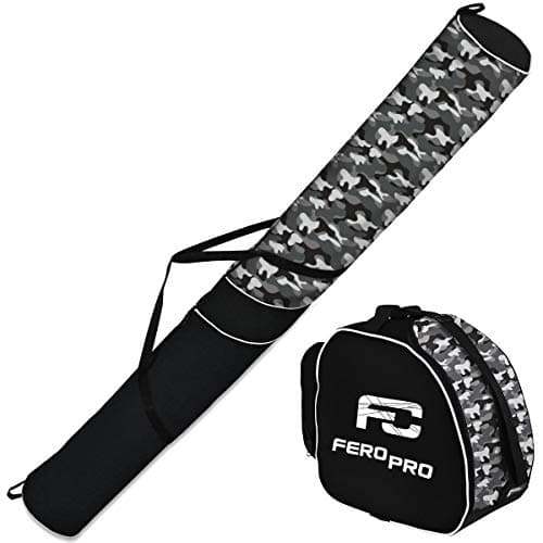 Ferocity Premium Ski set Ski bag Ski Sack for 1 Pair Ski 170 cm and Cover for ski boot BOOT BAG camouflage color [053]