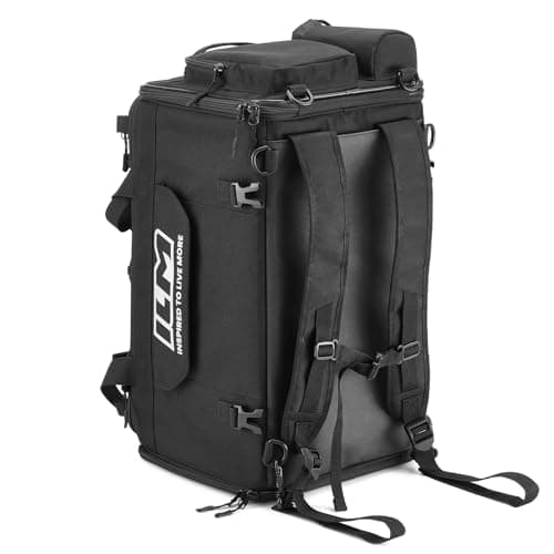ILM Motorcycle Tail Bag 50-70L Travel Luggage Motorbike Rear Rack Trunk Shoulder Backpack with Rain Cover Model BL02 — view 3