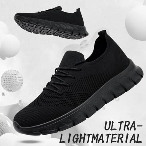 Trainers Men Shoes Running Gym Sneakers Slip on Walking Black UK Size 10 — view 4