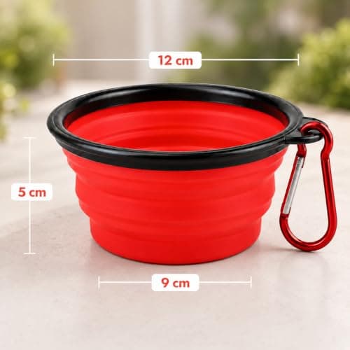 2 Pack Collapsible Dog Bowls with Clips, 350 ml Silicone Travel Bowls — view 2