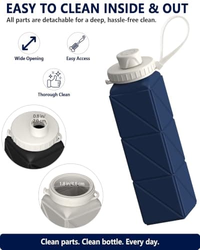 BEAUTAIL Collapsible Water Bottle 610 mL, Silicone Travel Water Bottle — view 5