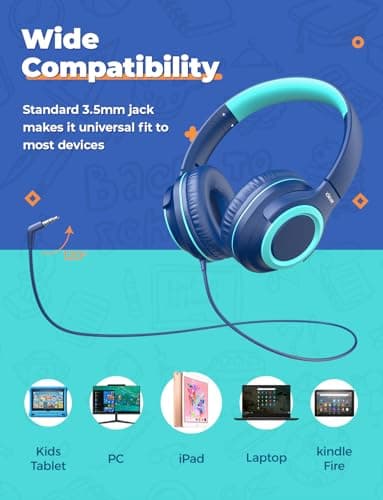 iClever HS22 Kids Headphones Wired 2 Pack with Sharing Splitter — view 6