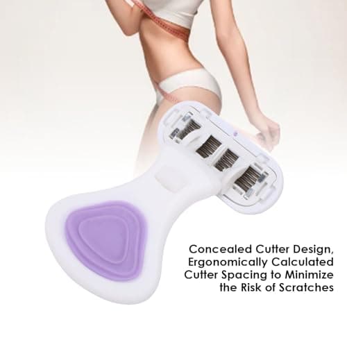 Maqulae Women Travel Mini Shaving Kit, 6 Layer Cutters Portable Travel Shaving Kit with Foldable Non Slip Handle 3 Refills, for Smooth Hair Removal (Purple) — view 3
