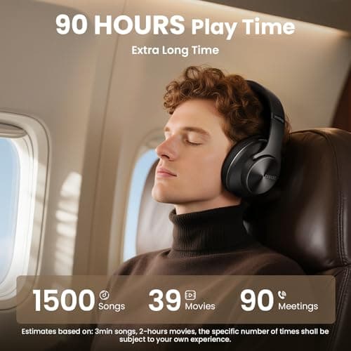 DOQAUS Bluetooth Headphones Over Ear, 9 EQ Mode, 90H Playtime, APP Control — view 3