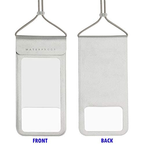 Baitoo Waterproof Phone Pouch,Waterproof Phone Case Reliable Roll Top iphone Dry Pouch Holder for iphone 14 Plus/14 Pro Max/13 Max/12 Pro Max/11 Pro Max/Xs Max to 6.9" for Swimming Kayaking(Silver) — view 3