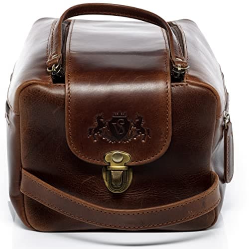 SID & VAIN wash Bag Bristol XL Travel Overnight Wash Gym Shaving Bag for Men's Or Ladies Real Leather Toiletry Bag Leather Bag Women and Men — view 2