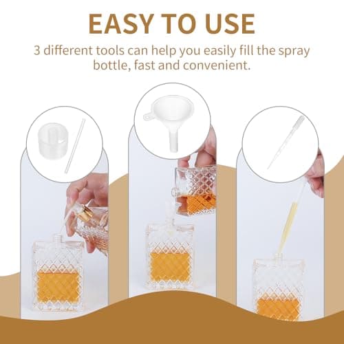 BieMian 2 Pcs Refillable Glass Perfume Bottles 100ml with Funnel & Dropper — view 4