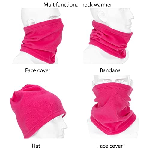 Zollen 4/3/1 Pack Neck Warmer Snood for Men Women Unisex Fleece Winter Neck Gaiter Windproof Bandana Adjustable Face Covering Scarf for Skiing Motorcycle Outdoor Sports Running Cycling — view 4