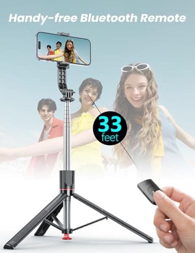 67" Longer Selfie Stick, Tripod for iPhone with 2 Fill Lights — view 6