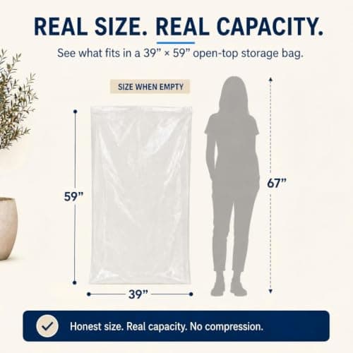 Extra Large Clear Plastic Bags-6PCS Storage Bags for Suitcase Moving Plush — view 2