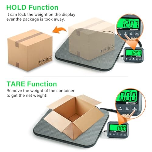 UNIWEIGH Digital Parcel Postal Scale 440lb/0.35oz Accuracy for Packages — view 3