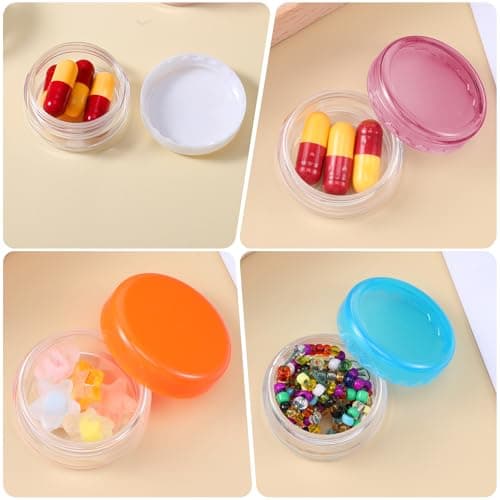 ElevateTech Small Pill Box, 5 Pcs Cute Travel Pill Organizer Mini Tiny Pills Case for Pocket Purse Portable Briefcase Medicines Storage Pills Container Earplug Case — view 5