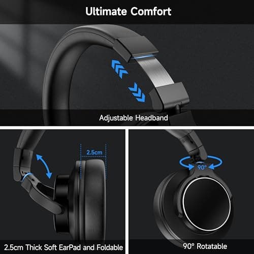 Syndesmos Professional Studio Headphones, DJ & Monitoring Headphones Wired — view 4